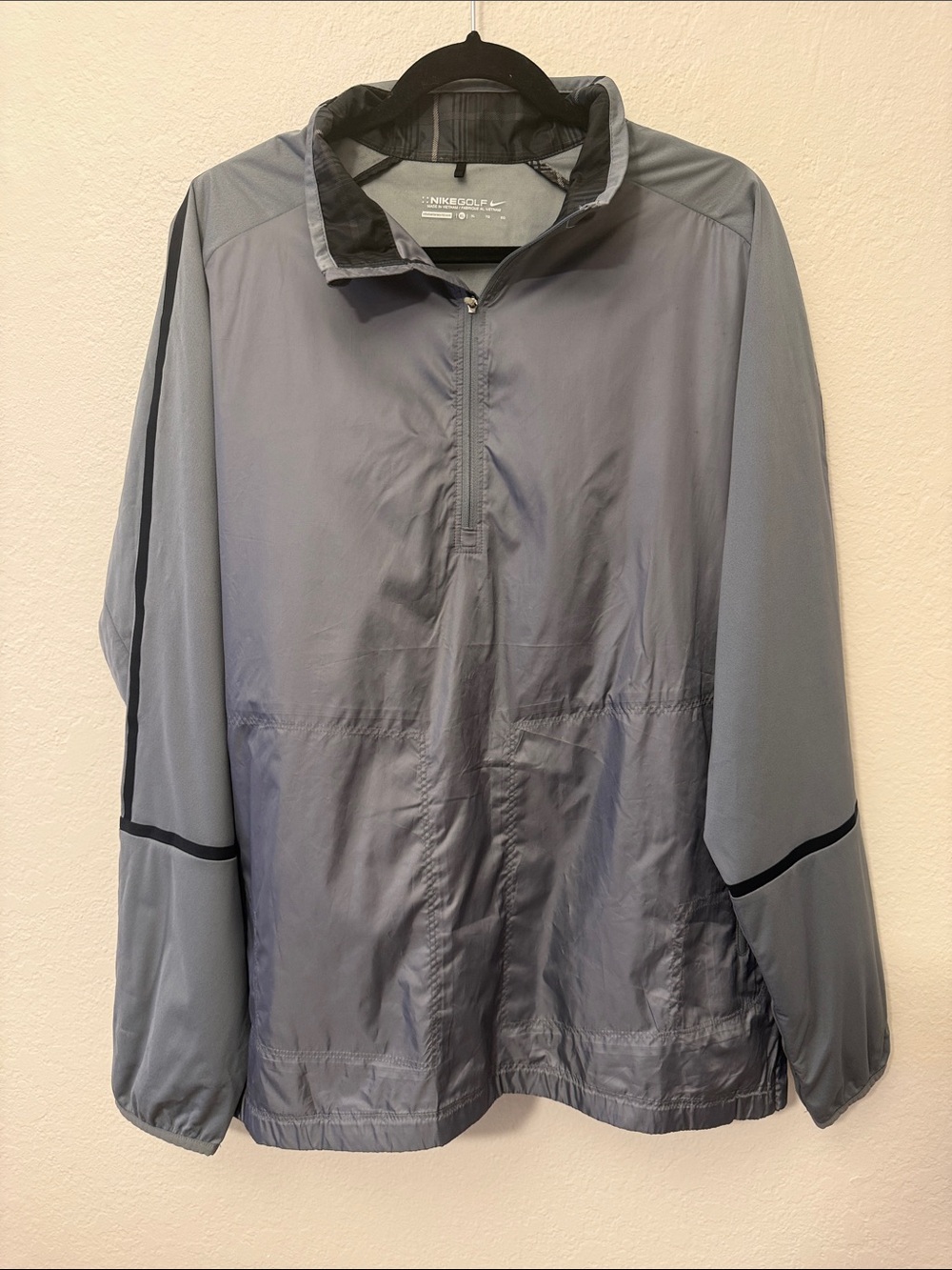 Nike Golf Mens XL Half Zip Waterproof Pullover Windbreaker Rain Jacket Gray